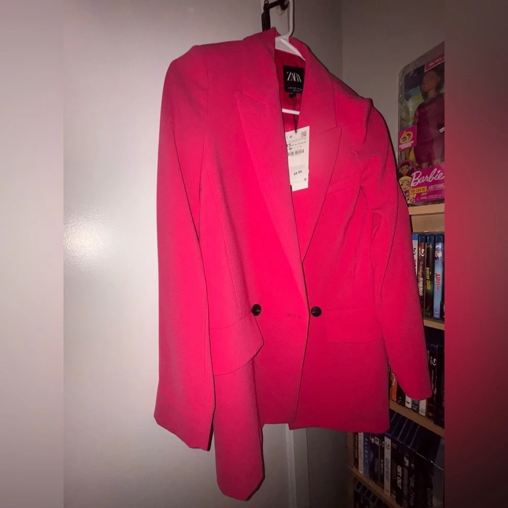 Zara Pink Blazer Classic Suit Jacket - Picture 2 of 4